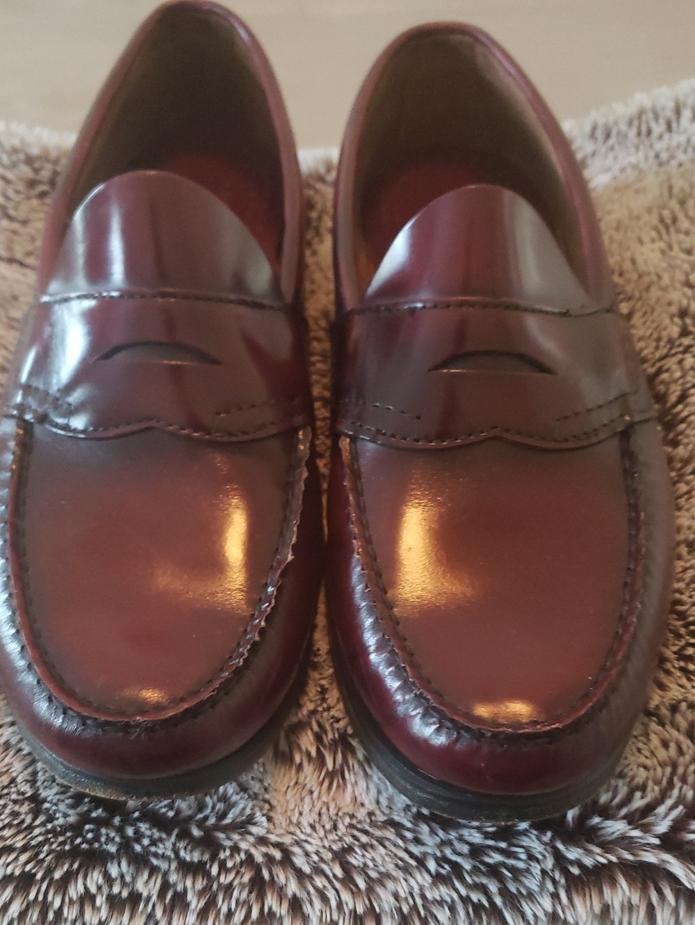 Men's Classic Burgundy Penny Loafers - Polished Slip-On